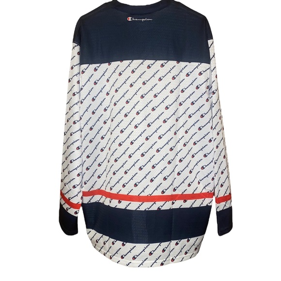 Champion Men's Hockey Jersey Size XL Blue Red Game Day Sports Fan Shirt - Picture 3 of 11